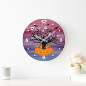 Halloween Pumpkin Jack O' Lantern Dead Tree Grote Klok (Huis)