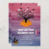 Halloween Pumpkin Jack O' Lantern Dead Tree Kaart (Voorkant / Achterkant)