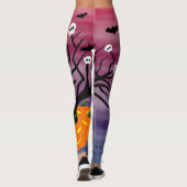 Halloween Pumpkin Jack O' Lantern Dead Tree Leggings (Achterkant)