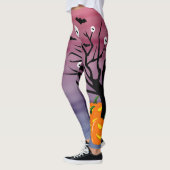 Halloween Pumpkin Jack O' Lantern Dead Tree Leggings (Links)
