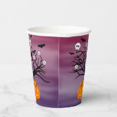 Halloween Pumpkin Jack O' Lantern Dead Tree Papieren Bekers (Rechts)