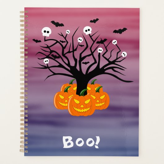 Halloween Pumpkin Jack O' Lantern Dead Tree Planner (Voorkant)