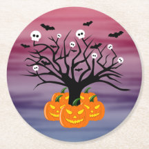 Halloween Pumpkin Jack O' Lantern Dead Tree