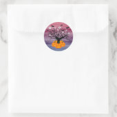 Halloween Pumpkin Jack O' Lantern Dead Tree Ronde Sticker (Tas)