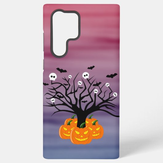 Halloween Pumpkin Jack O' Lantern Dead Tree Samsung Galaxy Hoesje (Achterkant)