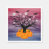 Halloween Pumpkin Jack O' Lantern Dead Tree Servet (Voorkant)