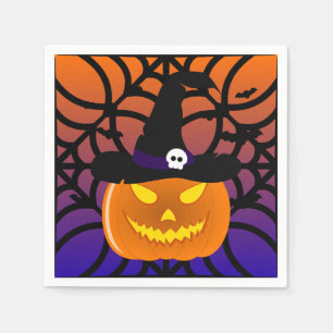 Halloween Pumpkin Jack O' Lantern Dead Tree Servet