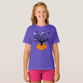 Halloween Pumpkin Jack O' Lantern Dead Tree T-shirt (Voorkant volledig)