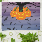 Halloween Pumpkin Jack O' Lantern Dead Tree Theedoek (Gevouwen)