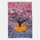 Halloween Pumpkin Jack O' Lantern Dead Tree Theedoek (Verticaal)