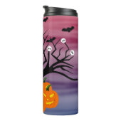 Halloween Pumpkin Jack O' Lantern Dead Tree Thermosbeker (Geroteerd rechts)