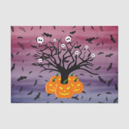 Halloween Pumpkin Jack O' Lantern Dead Tree Tissuepapier