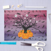 Halloween Pumpkin Jack O' Lantern Dead Tree Tissuepapier (Craft)
