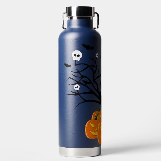 Halloween Pumpkin Jack O' Lantern Dead Tree Waterfles (Voorkant)