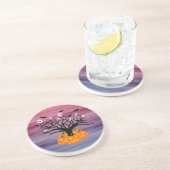 Halloween Pumpkin Jack O' Lantern Dead Tree Zandsteen Onderzetter (Zijkant)