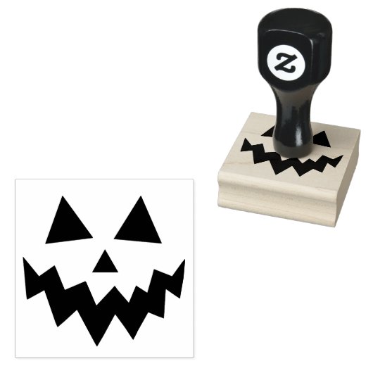 Halloween Pumpkin Jack O Lantern Face Rubberstempel (Gestempeld)