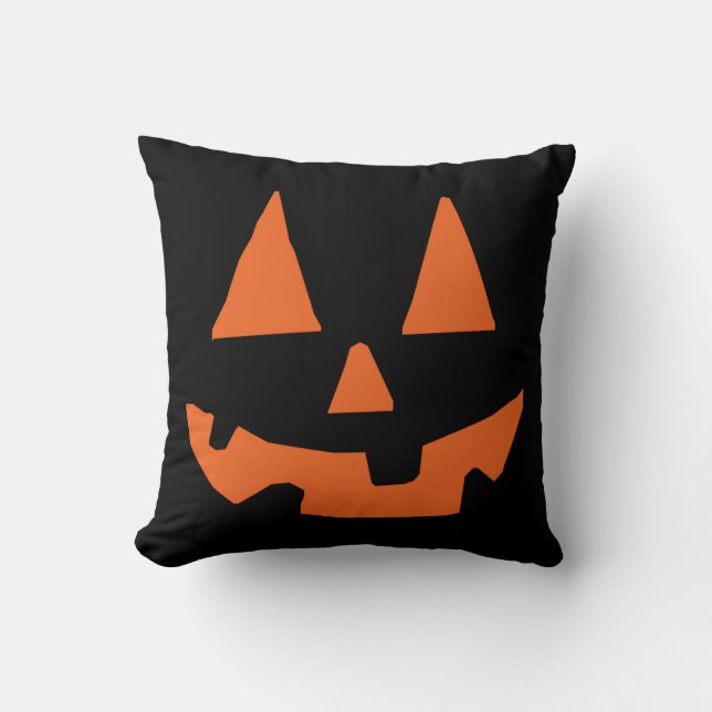 Halloween Pumpkin Jack-o-Lantern Kussen (Voorkant)