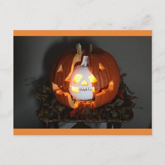 Halloween Pumpkin Jack O Lantern Skull Briefkaart (Voorkant)