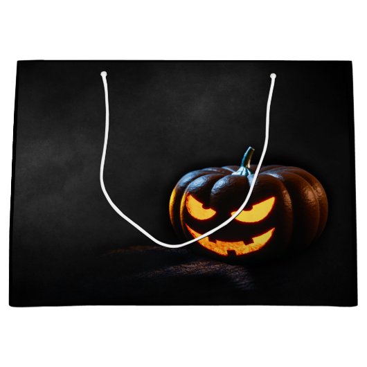 Halloween Pumpkin Jack-O-Lantern Spooky Groot Cadeauzakje (Voorkant)