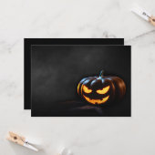 Halloween Pumpkin Jack-O-Lantern Spooky Kaart (Voorkant / Achterkant in situ)