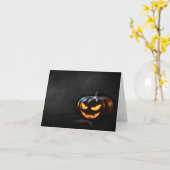 Halloween Pumpkin Jack-O-Lantern Spooky Kaart (Gele Bloem)