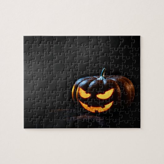 Halloween Pumpkin Jack-O-Lantern Spooky Legpuzzel (Horizontaal)