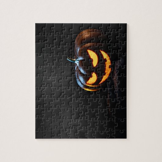Halloween Pumpkin Jack-O-Lantern Spooky Legpuzzel (Verticaal)