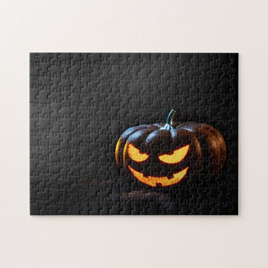 Halloween Pumpkin Jack-O-Lantern Spooky Legpuzzel (Horizontaal)