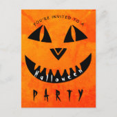 Halloween Pumpkin Jack O' Lantern Spooky Party Uitnodiging Briefkaart (Voorkant)