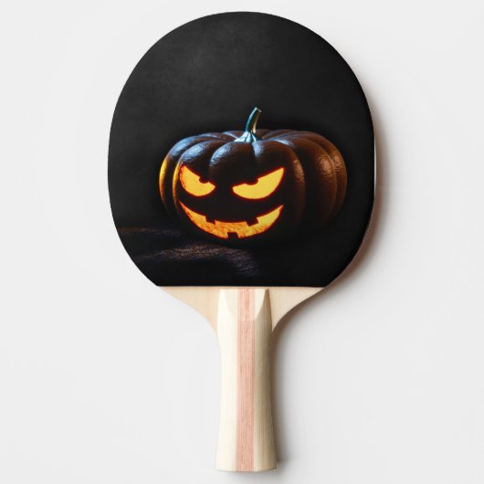 Halloween Pumpkin Jack-O-Lantern Spooky Tafeltennisbatje (Voorkant)