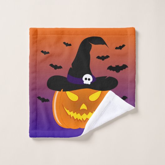 Halloween Pumpkin Jack o' Lantern Witch Pet Bad Handdoek (Wasdoekje)