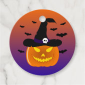 Halloween Pumpkin Jack o' Lantern Witch Pet Bedankjes Labels (Voorkant)