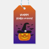 Halloween Pumpkin Jack o' Lantern Witch Pet Cadeaulabel (Voorkant)