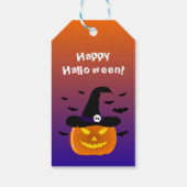 Halloween Pumpkin Jack o' Lantern Witch Pet Cadeaulabel (Achterkant)