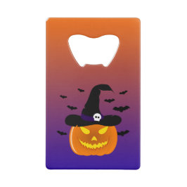 Halloween Pumpkin Jack o' Lantern Witch Pet Creditkaart Flessenopener