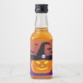 Halloween Pumpkin Jack o' Lantern Witch Pet Likeurfles Etiket (Voorkant)