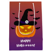Halloween Pumpkin Jack o' Lantern Witch Pet Medium Cadeauzakje (Achterkant)