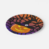 Halloween Pumpkin Jack o' Lantern Witch Pet Papieren Bordje (Gekanteld)