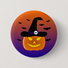 Halloween Pumpkin Jack o' Lantern Witch Pet Ronde Button 5,7 Cm