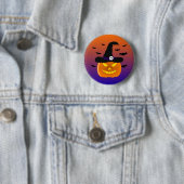 Halloween Pumpkin Jack o' Lantern Witch Pet Ronde Button 5,7 Cm (In situ)