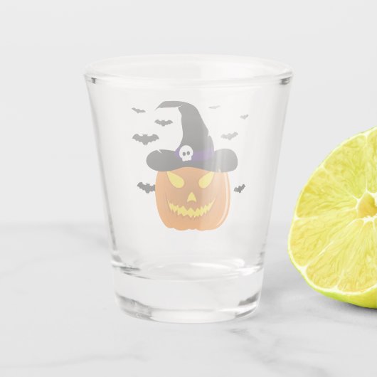 Halloween Pumpkin Jack o' Lantern Witch Pet Shot Glas (Achterkant)