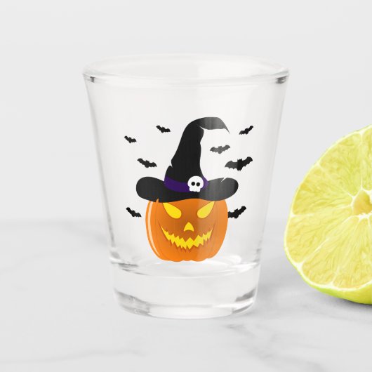 Halloween Pumpkin Jack o' Lantern Witch Pet Shot Glas (Voorkant)