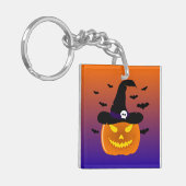 Halloween Pumpkin Jack o' Lantern Witch Pet Sleutelhanger (Voorkant Links)