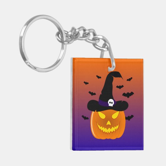 Halloween Pumpkin Jack o' Lantern Witch Pet Sleutelhanger (Voorkant Links)