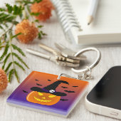 Halloween Pumpkin Jack o' Lantern Witch Pet Sleutelhanger (Voorkant Rechts)