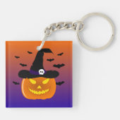 Halloween Pumpkin Jack o' Lantern Witch Pet Sleutelhanger (Achterkant)