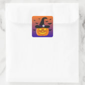 Halloween Pumpkin Jack o' Lantern Witch Pet Vierkante Sticker (Tas)