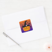 Halloween Pumpkin Jack o' Lantern Witch Pet Vierkante Sticker (Envelop)