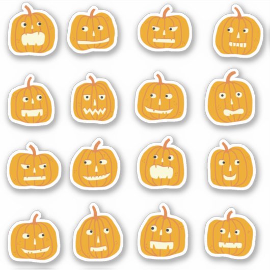 Halloween Pumpkin Jack O'Lantern Sticker (Voorkant)