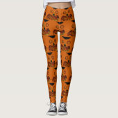 Halloween Pumpkin JackO'Lantern Samhain Festival Leggings (Voorkant)